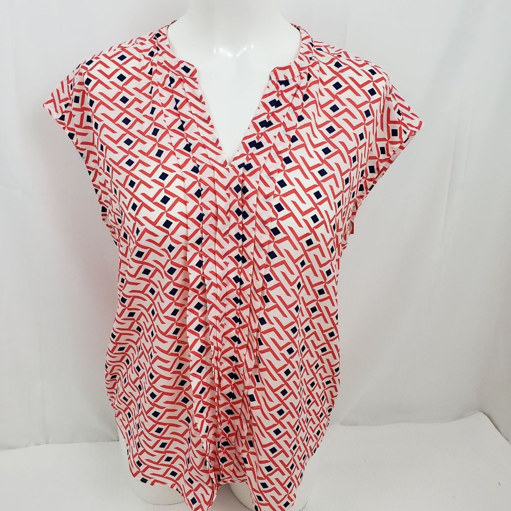 3/$20!! ~ Caslon geometric print tank L